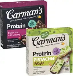 Coles Carman's Protein Bars-200g offer
