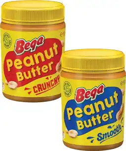 Coles Bega Smooth or Crunchy Peanut Butter 470g offer