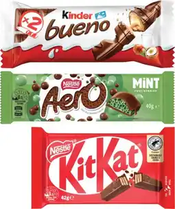 Coles Kinder Bueno or Nestlé Chocolate Bar 35g-50g offer