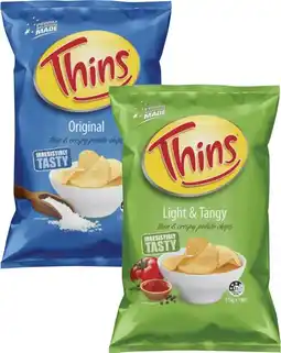 Coles Thins Potato Chips offer
