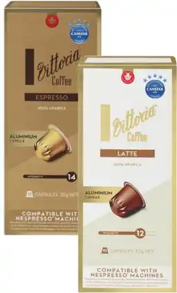 Coles Vittoria Nespresso Compatible Coffee Capsules offer