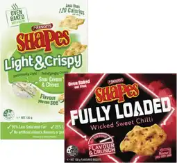 Coles Arnott's Light and Crispy or Fully Loaded Shapes 120g-130g offer
