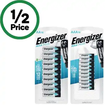 Woolworths Energizer Max Plus Batteries AA or AAA Pk 16 offer