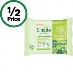 Woolworths Simple Cleansing Facial Wipes offer