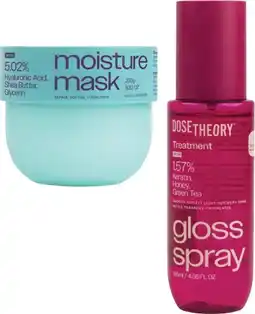 Coles Dose Theory Ultra Gloss Spray 135mL or Moisture Infuse Hair Mask 250g offer