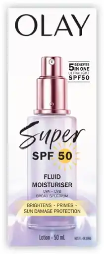 Coles Olay Fluid Moisturiser SPF50 offer