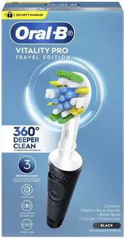 Coles Oral B Pro Vitality Deep Clean Black Electric Toothbrush offer