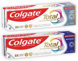 Coles Colgate Total Active Prevention Deep Clean or Whitening Toothpaste 115g offer