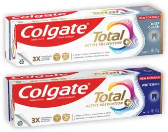 Coles Colgate Total Active Prevention Deep Clean or Whitening Toothpaste 115g offer