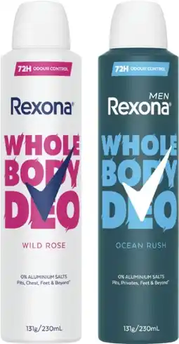 Coles Rexona Whole Body Deodorant offer