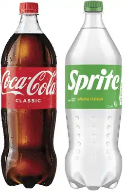 Coles Coca-Cola, Fanta or Sprite Soft Drink 1.25 Litre offer