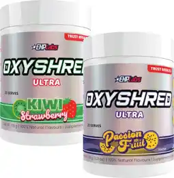 Coles NEW Oxyshred Ultra Powder Kiwi Strawberry or Passionfruit 110g-118g offer