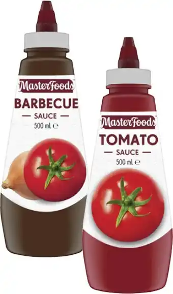 Coles MasterFoods Squeeze Tomato or Barbecue Sauce 475mL-500mL offer