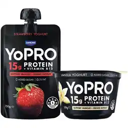 Woolworths YoPRO High Protein Yoghurt Pot or Pouch 150-160g – From the Fridge offer