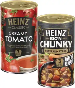 Coles Heinz Classic or Big 'N Chunky Soup 535g offer