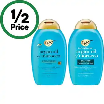 Woolworths OGX Shampoo or Conditioner 385ml offer