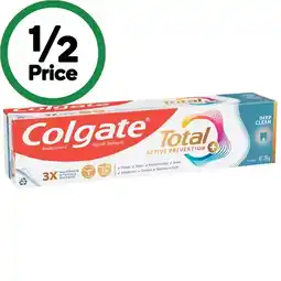 Woolworths Colgate Total Active Prevention Toothpaste offer