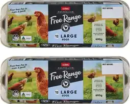 Coles Coles Free Range Eggs 600g offer