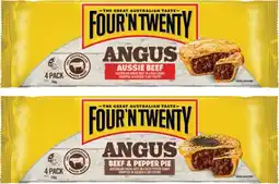 Coles Four'N Twenty Angus Beef Pies 700g offer