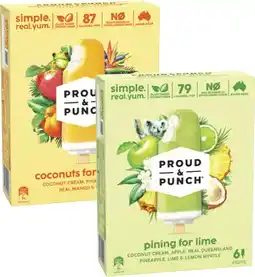 Coles Proud & Punch Frozen Dessert Sticks 420mL-450mL offer