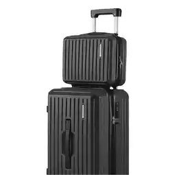 Woolworths Wanderlite 2pcs Trunk Luggage Suitcase Travel Carry On TSA Lock 12” 20” Navy offer
