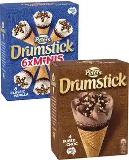 Coles Peters Drumstick Cones-6 Pack 475mL-490mL offer