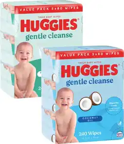 Coles Huggies Baby Wipes-240 Pack offer