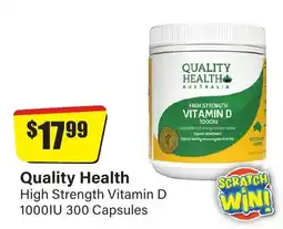 Chemist Discount Centre Quality Health High Strength Vitamin D 1000IU 300 Capsules offer