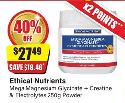 Chemist Discount Centre Ethical Nutrients Mega Magnesium Glycinate + Creatine & Electrolytes offer