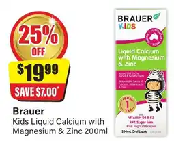 Chemist Discount Centre Brauer Kids Liquid Calcium with Magnesium & Zinc offer