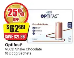 Chemist Discount Centre Optifast VLCD Shake Chocolate offer