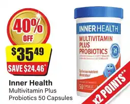 Chemist Discount Centre Inner Health Multivitamin Plus Probiotics 50 Capsules offer