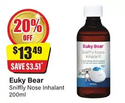 Chemist Discount Centre Euky Bear Sniffly Nose Inhalant offer