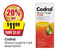 Chemist Discount Centre Codral Mucus Cough & Cold Relief offer