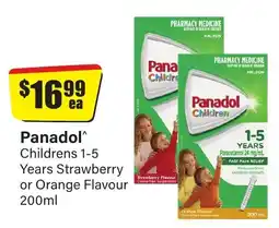 Chemist Discount Centre Panadol Childrens 1-5 Years Strawberry or Orange Flavour offer