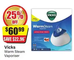 Chemist Discount Centre Vicks Warm Steam Vaporiser offer
