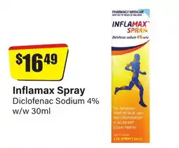 Chemist Discount Centre Inflamax Spray Diclofenac Sodium 4% offer