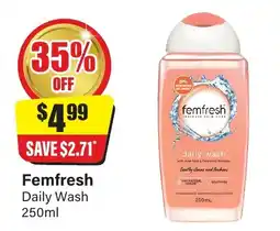 Chemist Discount Centre Femfresh Daily Wash offer