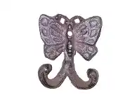 LivingStyles Butterfly Cast Iron Wall Hook, Antique Rust offer