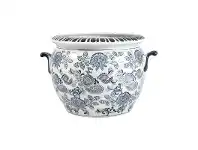 Paisley Blue & White Ceramic Flower Pot
