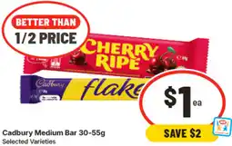 IGA Cadbury Medium Bar offer