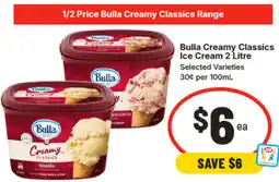 IGA Bulla Creamy Classics Range Ice cre offer