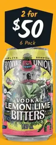 Cellarbrations Brookvale Union 4% Premix Range Cans offer