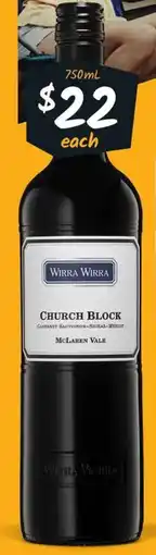 Cellarbrations Wirra Wirra Church Block Range offer