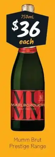 Cellarbrations Mumm Brut Prestige Range offer