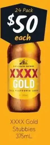 Cellarbrations XXXX Gold Stubbies offer