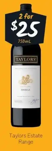 Cellarbrations Taylors Estate Range offer