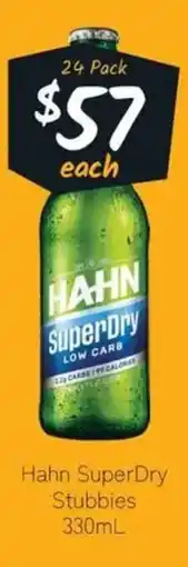 Cellarbrations Hahn SuperDry Stubbies offer