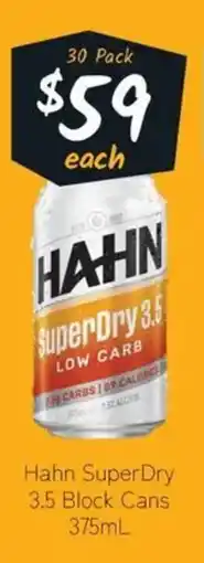 Cellarbrations Hahn SuperDry 3.5 Block Cans offer