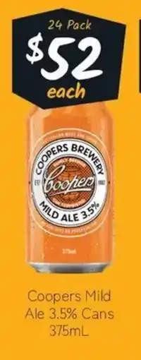Cellarbrations Coopers Mild Ale 3.5% Cans offer